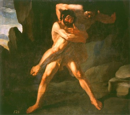 海格力斯與安泰俄斯搏鬥Hercules and Antaios_蘇魯巴爾 Francisco de Zurbarán