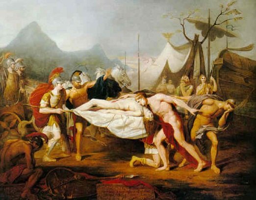 哀嘆帕特羅克洛斯死去 Achilles Lamenting the Death of Patroclus_托馬斯·道格拉斯 Thomas Douglas Guest