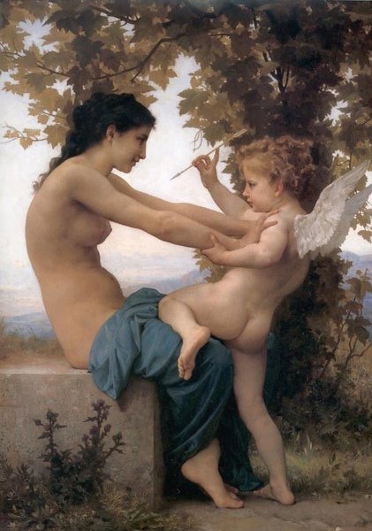 抵禦愛神Young Girl Defending Herself against Eros_鮑格雷奧‧阿道夫‧威廉 Adolphe William Bouguereau.jpg