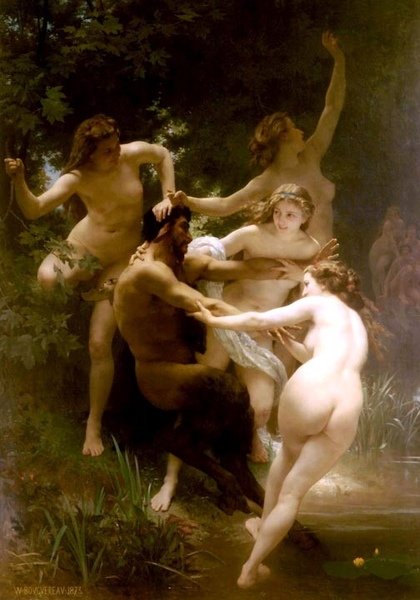 女神與森林之神薩梯 Nymphs and Satyr_鮑格雷奧 Adolphe William Bouguereau.jpg