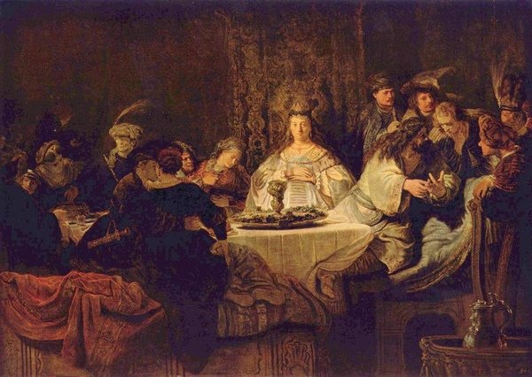 參遜的婚宴 Simson, an der Hochzeitstafel das Rätsel aufgebend_林布蘭 Rembrandt van Rijn.jpg