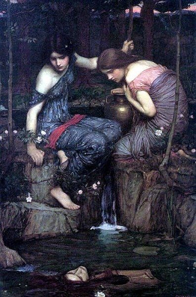 寧芙女神發現奧斐撕得頭 Nymphs finding the Head of Orpheus__約翰‧威廉姆‧沃特豪斯 John William Waterhouse.jpg