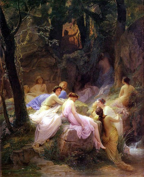 山林女神聆聽奧斐斯歌唱Nymphs Listening To The Songs of Orpheus_ 查爾斯‧弗朗索瓦‧雅拉貝爾Charles François Jalabert.jpg