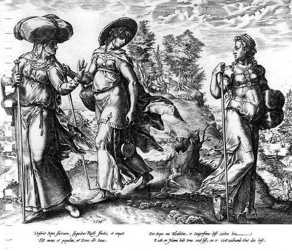 娥珥巴離開路得和納娥美Orpah leaving Ruth and Naomi_亨德里克‧戈爾齊烏斯Hendrick Goltzius.jpg