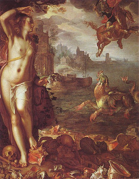 珀耳修斯和安朵美達Perseus and Andromeda_維特華爾Joachim Anthonisz Wtewael.jpg