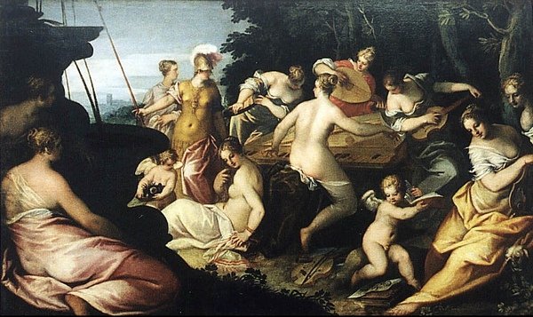 雅典娜與繆思Minerva and the Muses_歐藤哈默Hans Rottenhammer.jpg