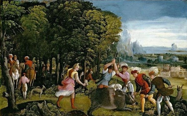 狩獵卡呂冬野豬The Hunt of the Calydonian Boar_多索‧多西Dosso Dossi.jpg