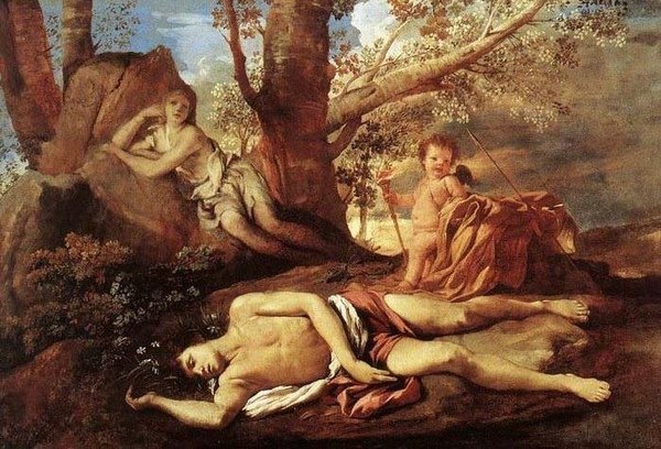 厄可永別那西賽斯 Echo and NaEcho and Narcissus__尼古拉．普桑 Nicolas Poussin.jpg