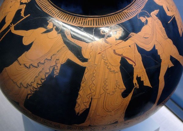 伊達斯與瑪彭莎相隔宙斯與阿波羅Idas and Marpessa are separated by Zeus of Apollo _希臘瓶畫,作者不詳Unknown.jpg