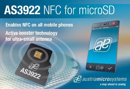 奧地利微電子推出與英飛淩聯合開發的獨立NFC microSD解決方案