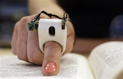 MIT finger device reads to the blind in real time