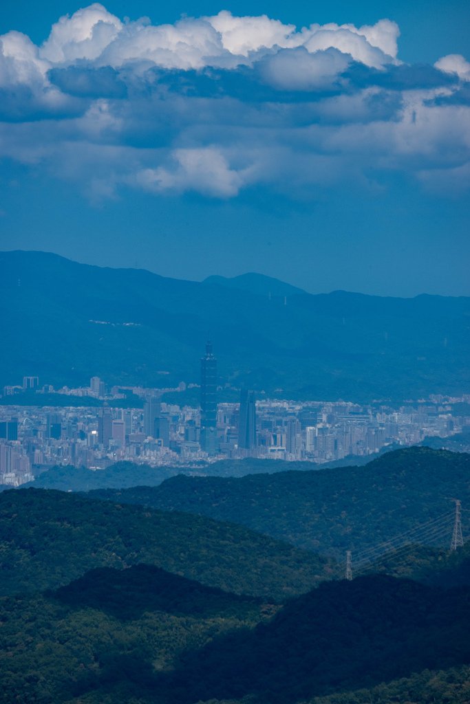 爬上東眼山三角點1212公尺-東眼山遠眺 台北101大樓