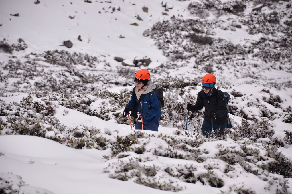 出發前請記得準備「太陽眼鏡」以免雪盲症，雪地三寶:岩盔、冰爪及冰斧(或登山杖)