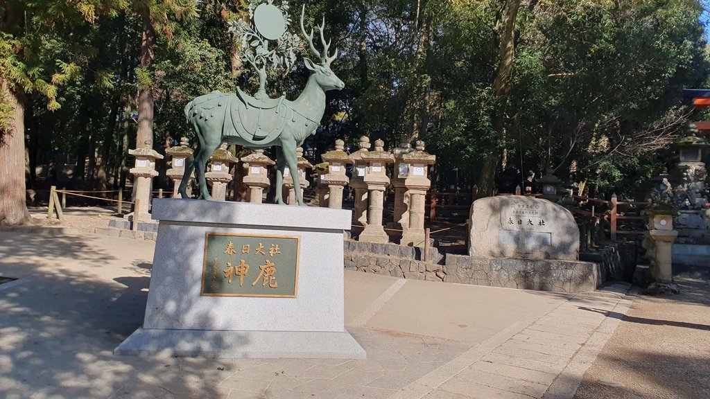 奈良世界文化遺產的鳥居-春日大社神鹿