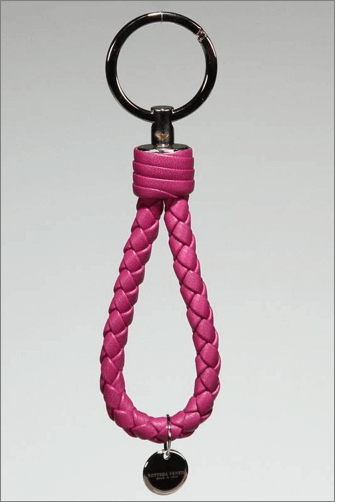 Bottefa Veneta Braided Key Ring in Purple.png