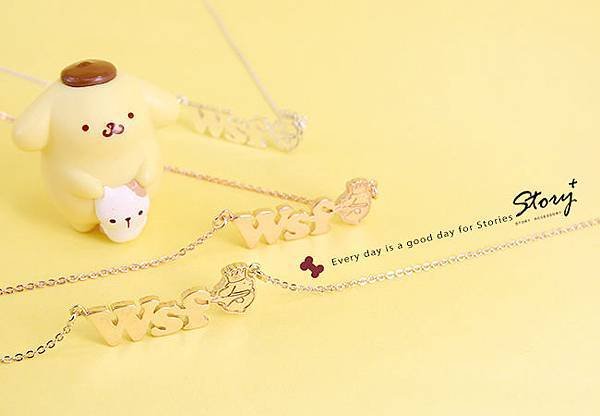 STORY ACCESSORY, 故事銀飾, 925 純銀, 訂做, 字母項鍊, kikilala, Little Twin Stars, 雙星仙子, 三麗鷗, sanrio，pom pom purin，布丁狗