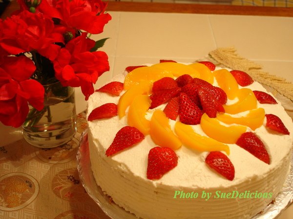 Fruit Cake with whipped cream -1