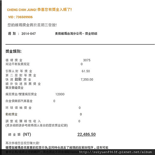 奖金收入见证