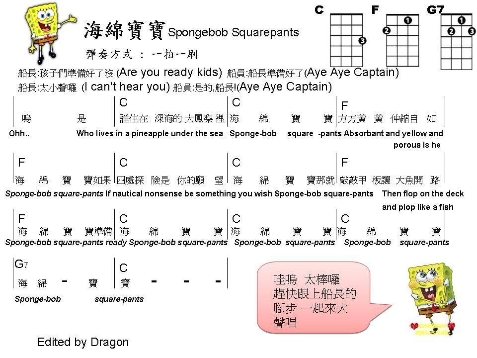 ukulele level 1 海綿寶寶