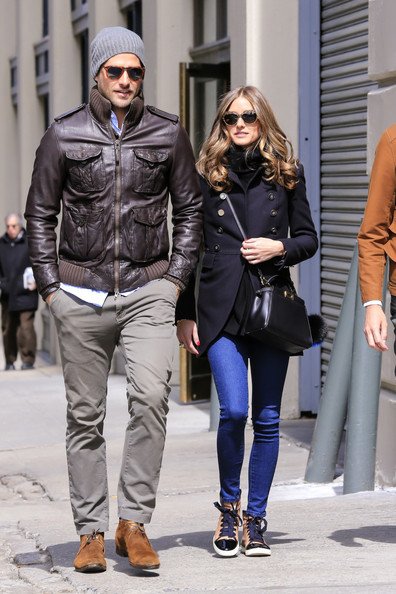 Olivia+Palermo+Outerwear+Wool+Coat+sneacker