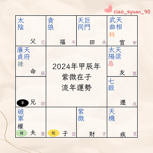 2024年  紫微在子 流年運勢