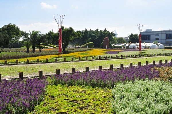 新生公園區的林下花圃區花海，可提早在用餐時間野餐享受園區美景，再於用餐時間逛展館，避開人潮