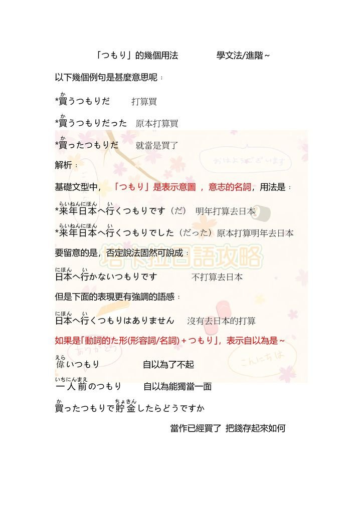 つもり的幾個用法 學文法_01.jpg
