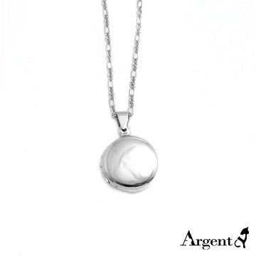 【ARGENT安爵銀飾精品】潘朵拉寶盒系列「圓型鏡面(中.平)」純銀項鍊
                            (素面可加購刻字表心意)