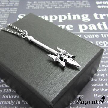【ARGENT安爵銀飾精品】兵器系列「方天畫戟(染黑款)」 純銀項鍊
                            三國兵器系列 師傅改良款