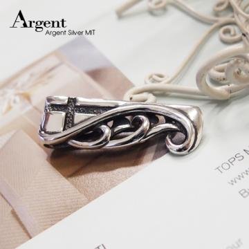 【ARGENT銀飾】配件系列「十字羽翼」純銀鈔票夾(染黑款)