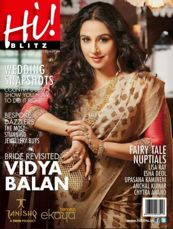 Vidya Balan on The Cover of Hi! Blitz Magazine - October 2013