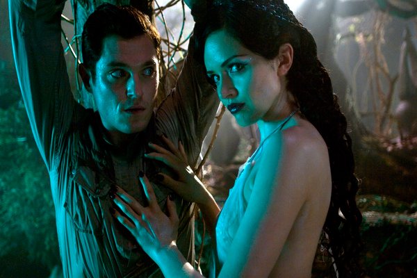 JIMMY (Mathew Horne) is held captive by EVA (Vera Filatova) in Lesbian Vampire Killers.jpg