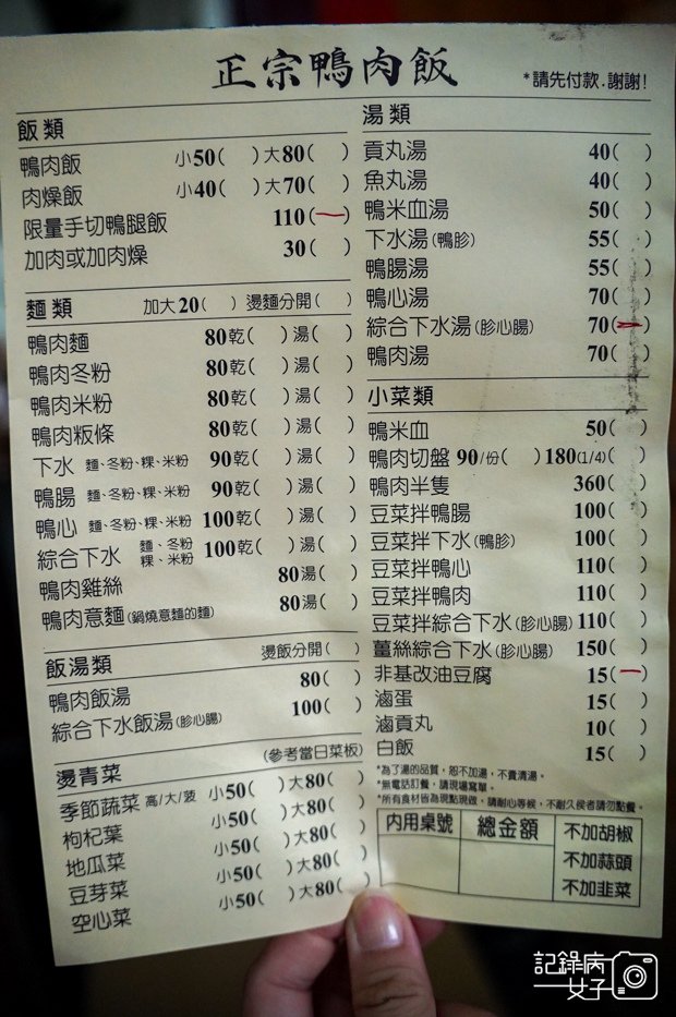 9高雄左營正宗鴨肉飯菜單價位.jpg