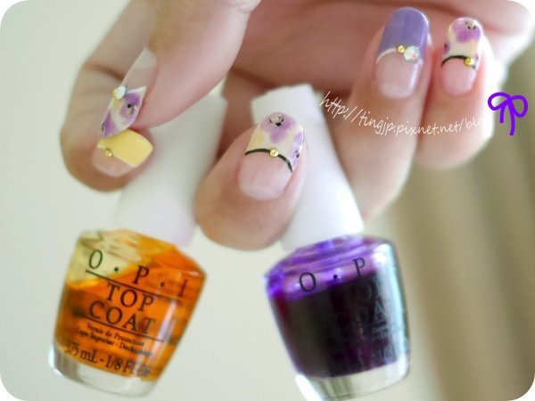 OPI #S01果凍黃+S03果凍紫