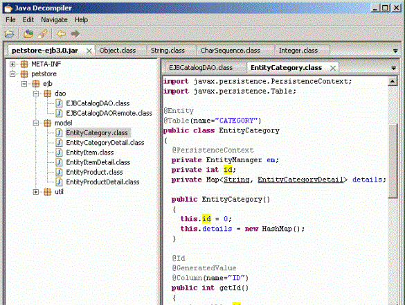 java Decompiler jd-gui-0.3.5