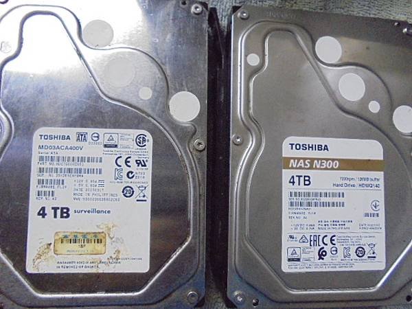 【逐一更換】TOSHIBA東芝4TB硬碟兩顆～3.5吋裸碟裝