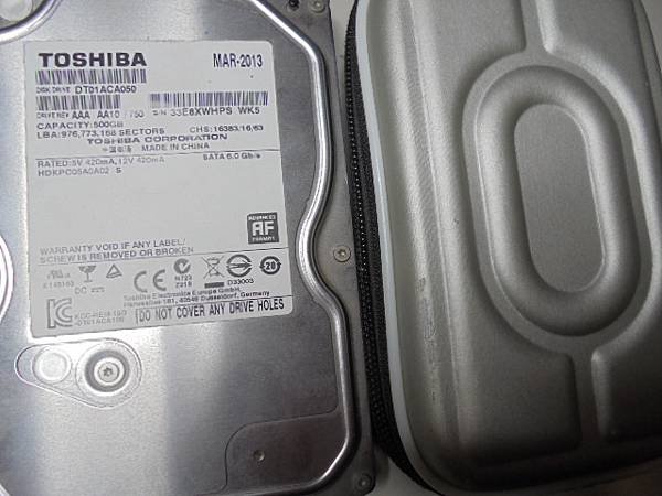 【檔案完整】TOSHIBA東芝500GB～7200轉3.5吋