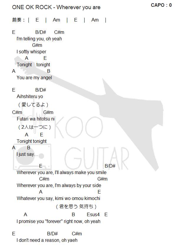 ONE OK ROCK - Wherever you are1.png