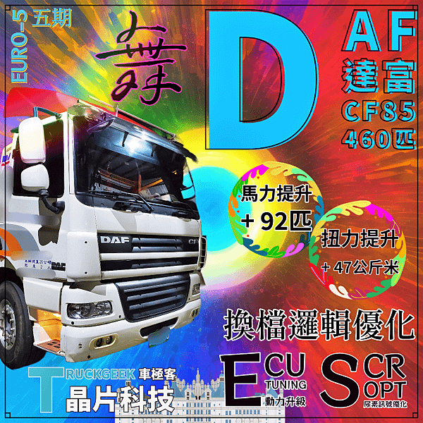 DAF 達富5期CF85 460匹動力升級+尿素訊號優化@嘉