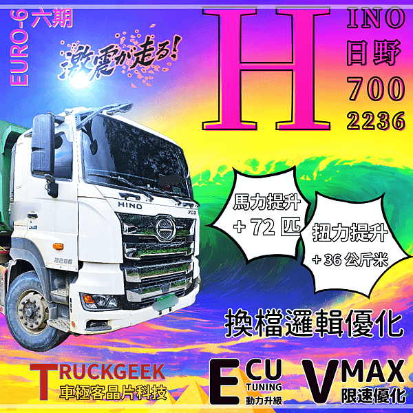 HINO 日野6期700系列 2236 限速優化+動力升級@