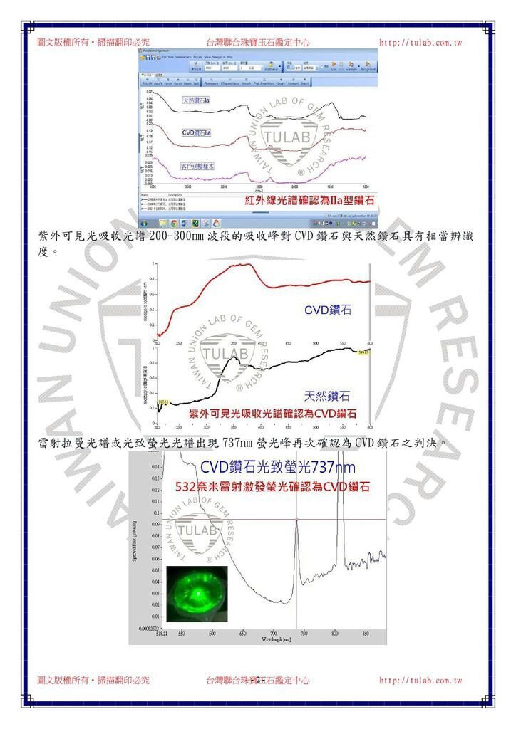 150904客戶送驗之「天然」克拉美鑽經本所檢驗為CVD合成鑽石 價差十萬！！2.jpg
