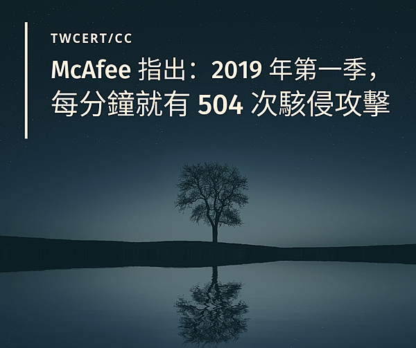 0830 TWCERT_CC McAfee 指出：2019 年第一季，每分鐘就有 504 次駭侵攻擊.png