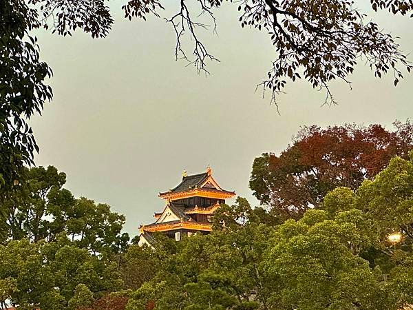 日本賞楓行。岡山市(桃太郎的故鄉)。烏城~岡山城