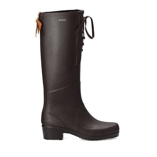 6.AIGLE Miss Juliette 時尚休閒綁帶膠靴 -咖啡色 $5800