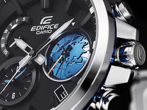 CASIO EDIFICE_ EQB-600D-1A2獨特的3D地球錶盤設計_形象照