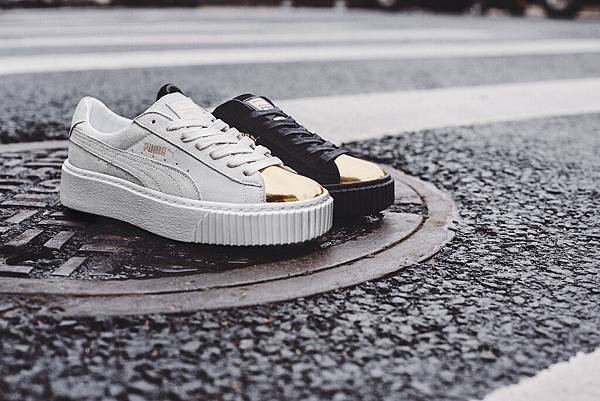 PUMA Suede Platform Gold以黑金、白金雙色系登場