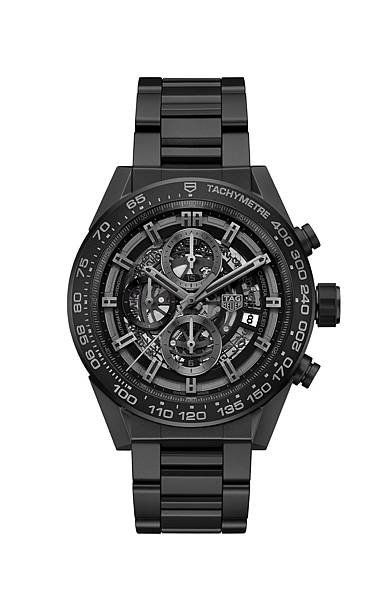 TAG Heuer Carrera HEUER-01 2017新款全黑霧面陶瓷腕錶，建議售價NT$214,200