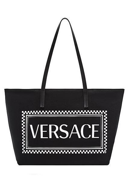Versace Vintage Logo黑底白字購物袋 $24,500.jpg