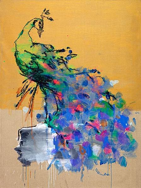 葉永青_Ye_Yong-Qing_孔雀_Peacock_2014_20 0x150cm__布面丙烯_Acrylic_on_Canvas (1)