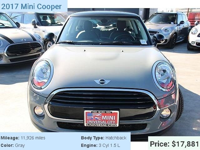 2017 MINI COOPER美國中古行情美金價格$17881，里程數：11926miles,發動機：3 Cyl 1.5 L，折合成台幣價格約$112萬，從美國買車、出口報關、進口報關、ARTC驗車辦到好的價格哦~（如下圖）  外匯車的價格會隨著車子年份、里程數、配備、選配、CPO原廠認證等等會有所不同.